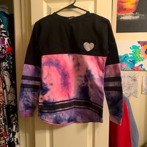 Justify tie dye pull over sweater